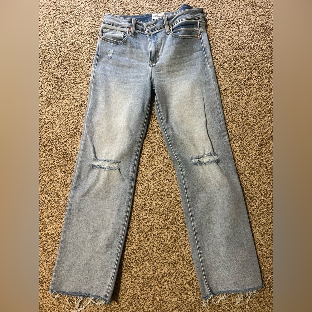 Sneak Peek Light Blue Distressed Jeans